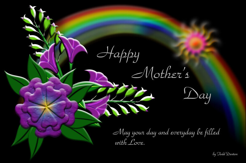 Purple Flowers and Rainbow