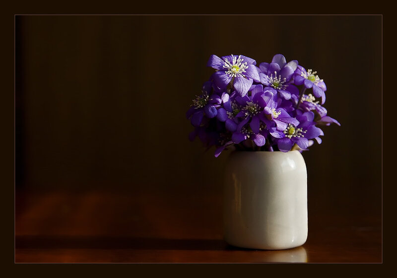 Purple Flowers in a Vase — Serene