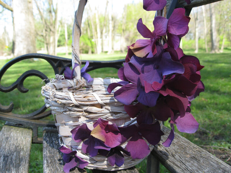 Purple Flowers in Basket — Serene, Spring