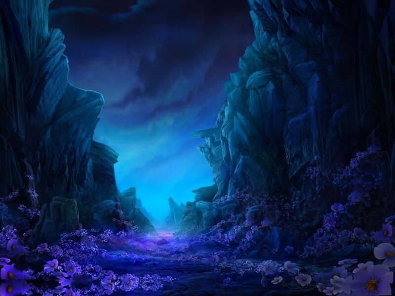 Purple Flowers in Canyon