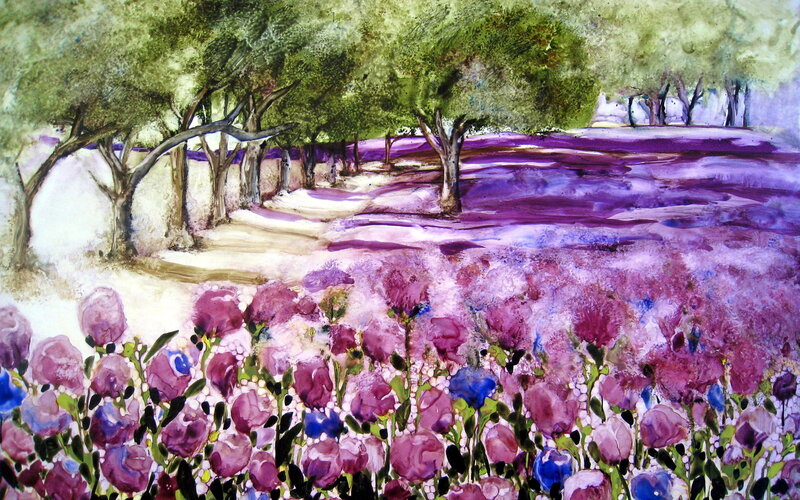 Purple Flowers in Field — Serene, Spring