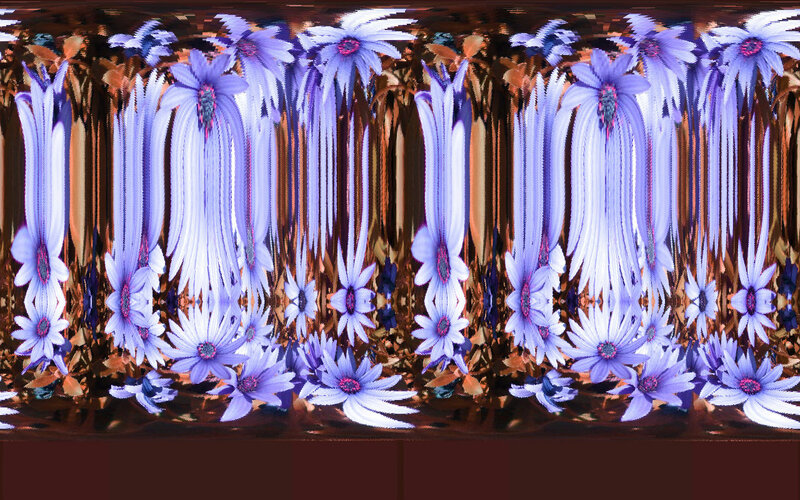 Purple Flowers in Mirror