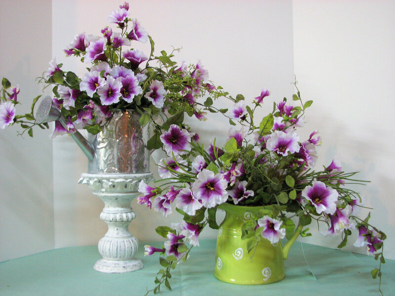 Purple Flowers in Pitchers