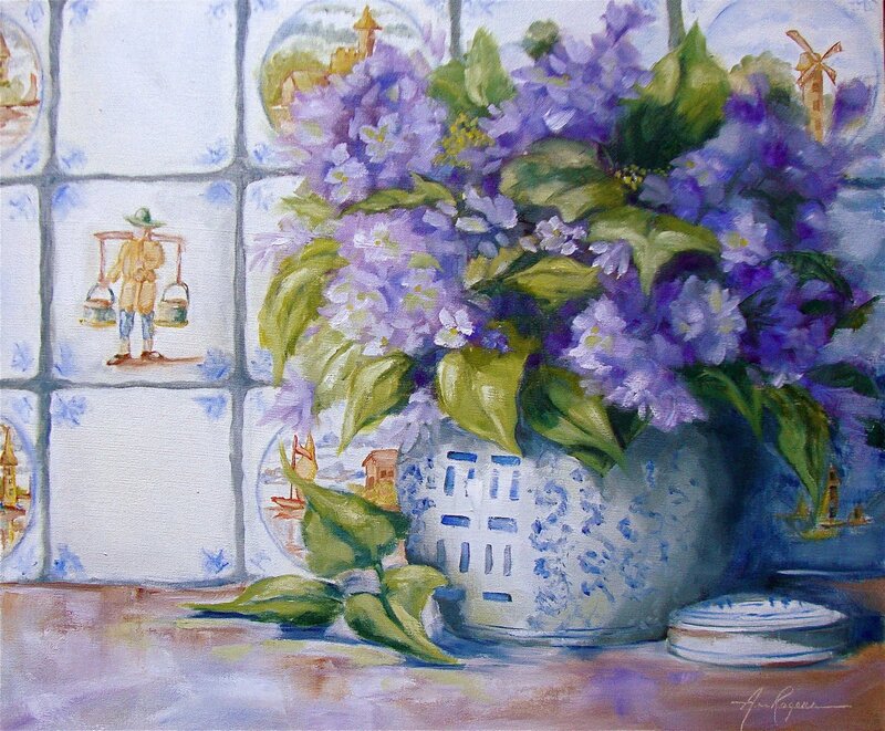 Purple Flowers in Vase — Calm, Afternoon