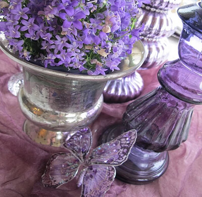Purple Flowers in Vase — Elegant