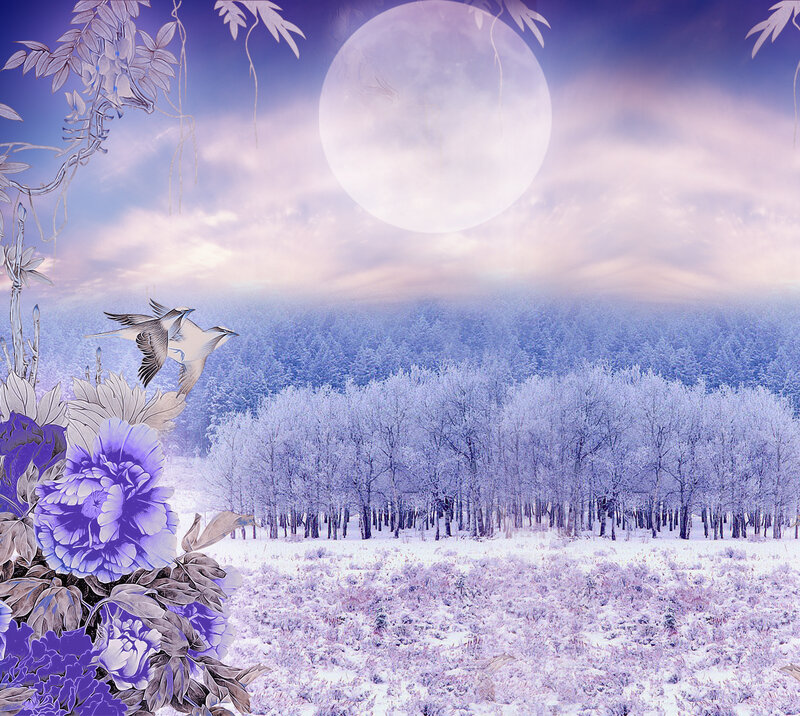 Purple Flowers in Winter