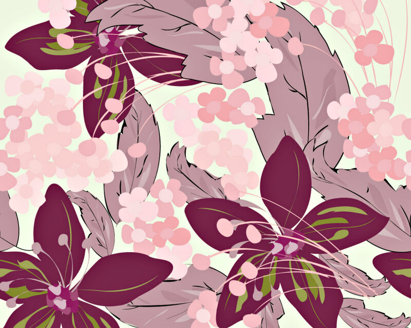 Purple Flowers with Pink Clusters
