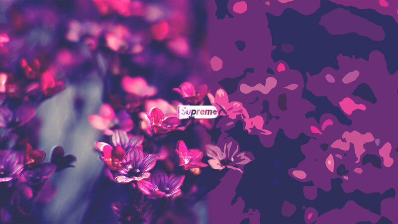 Purple Flowers with Watermark
