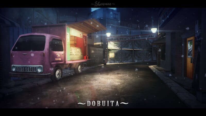 Purple Food Truck at Night