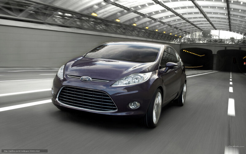 Purple Ford Fiesta in tunnel