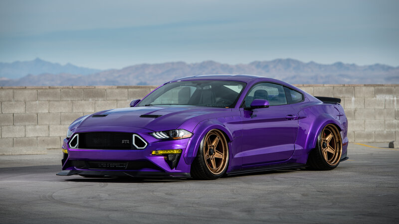 Purple Ford Mustang — Dramatic