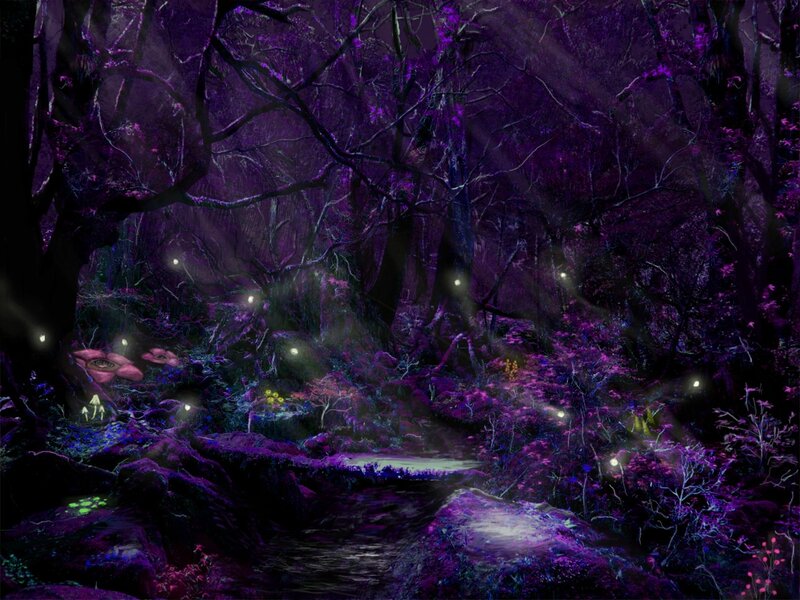 Purple Forest with Stream
