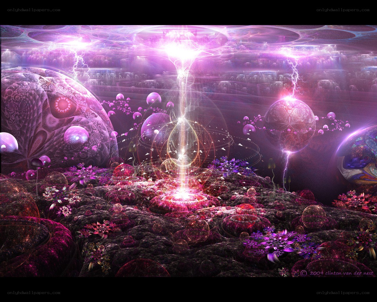 purple fractal alien landscape