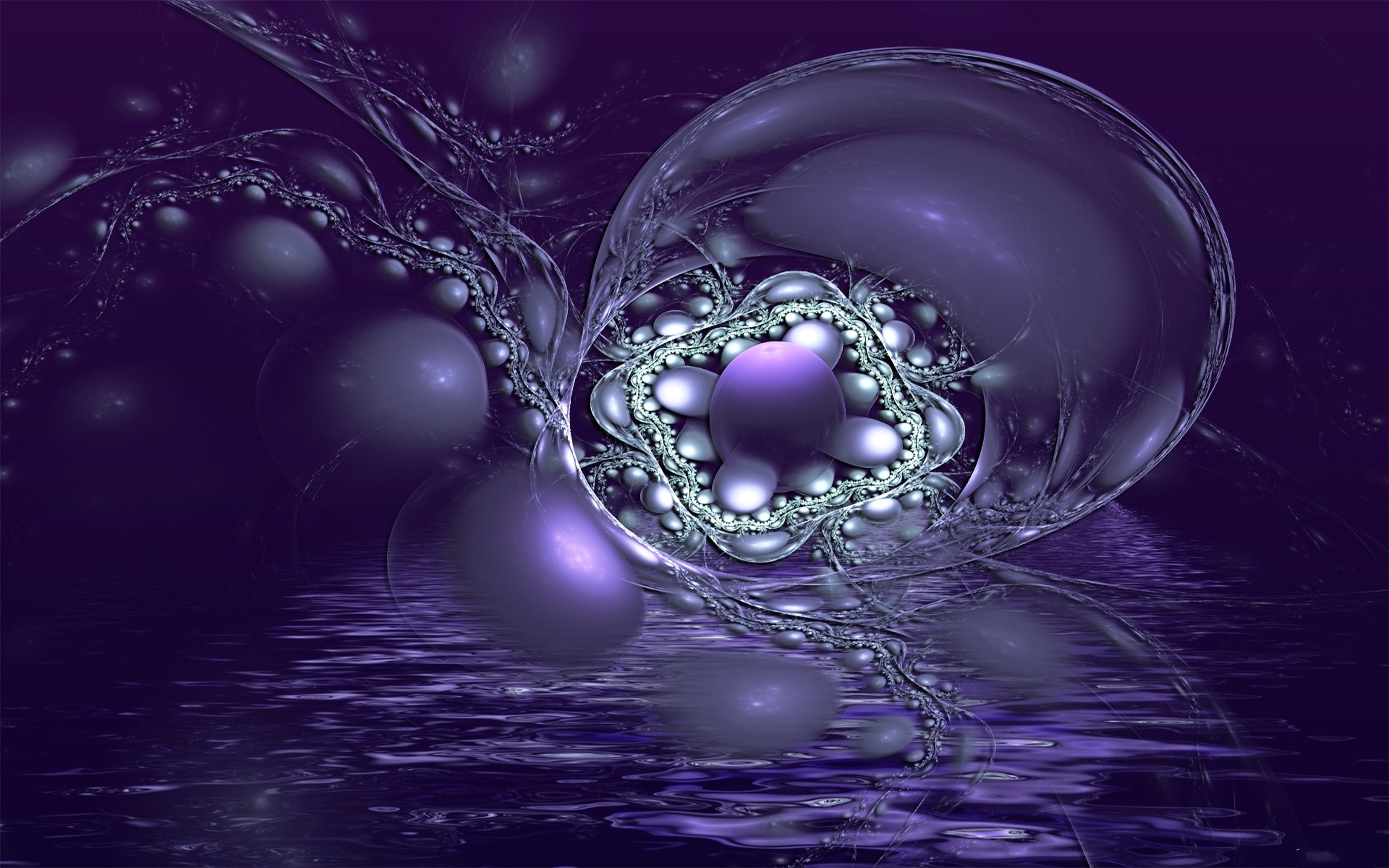 Purple fractal bubble formation