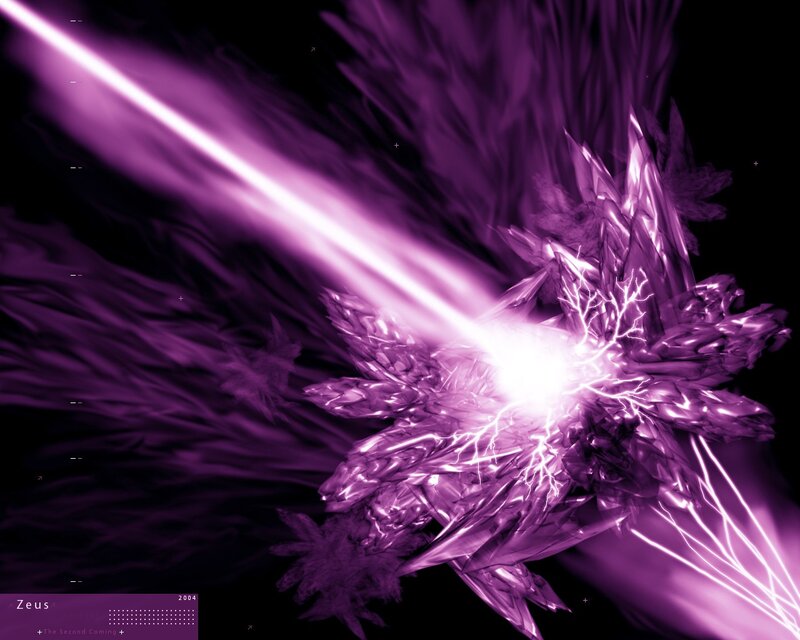 Purple Fractal Explosion — Dramatic, Digital Art
