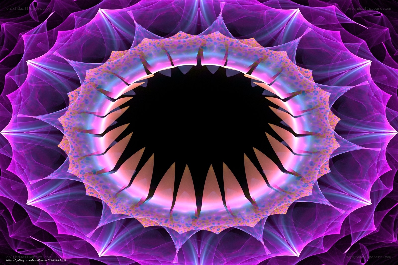 purple fractal eye design