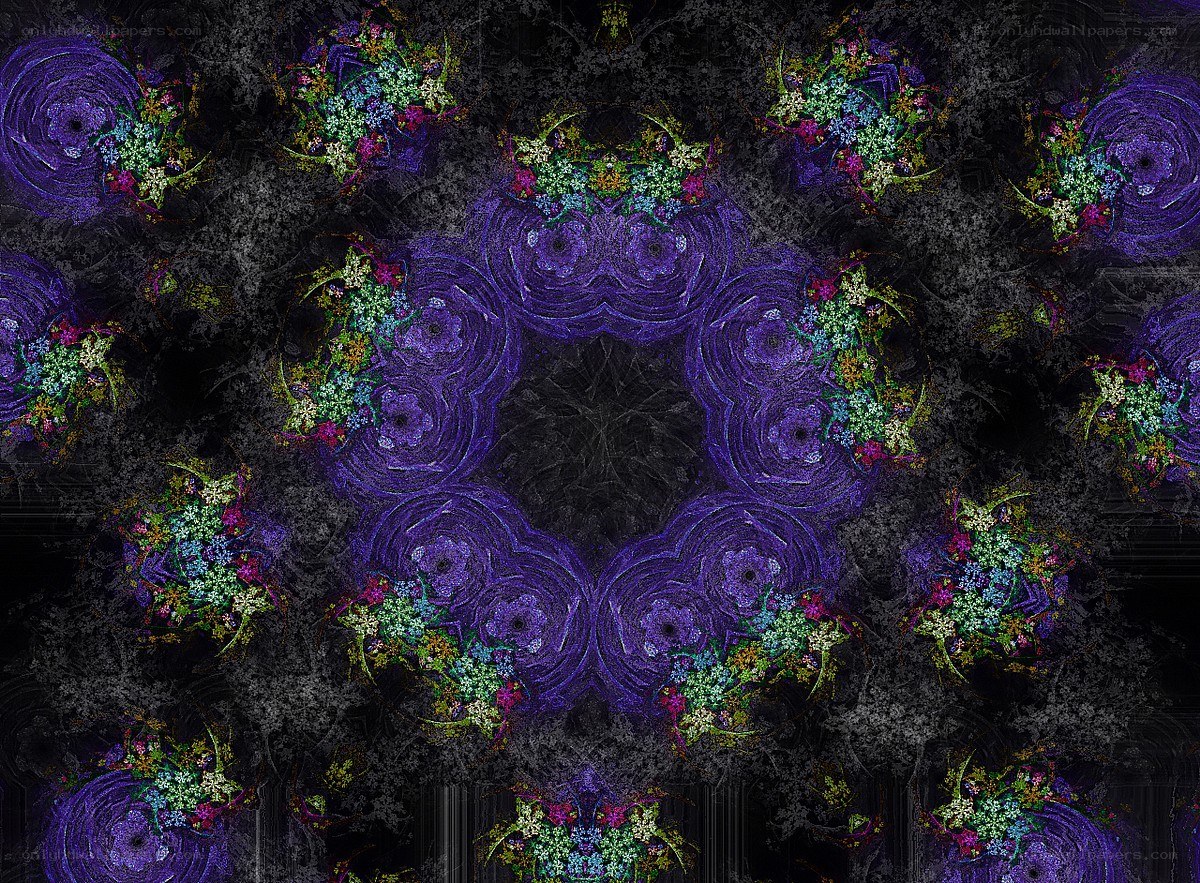purple fractal floral pattern