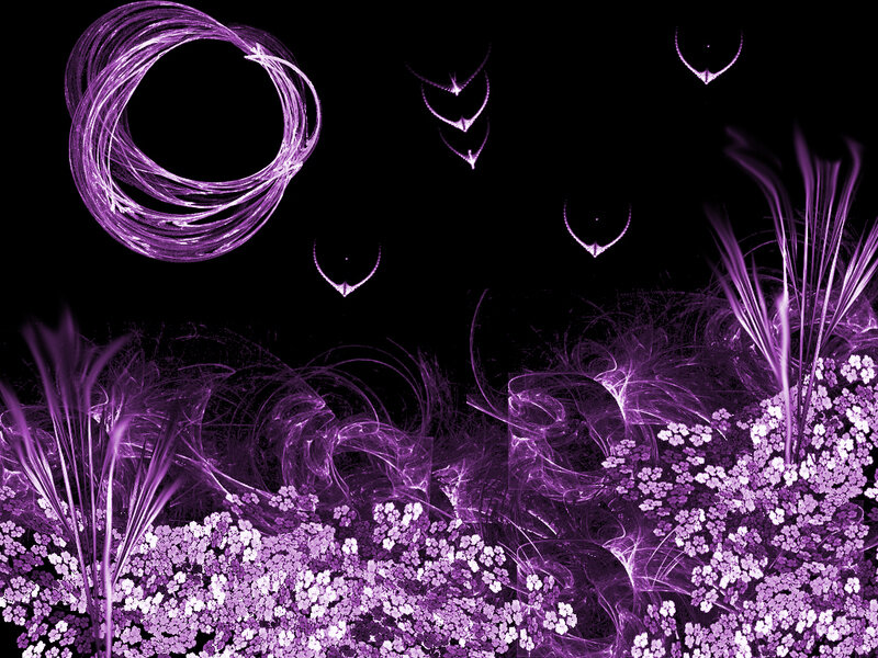 purple fractal floral scene