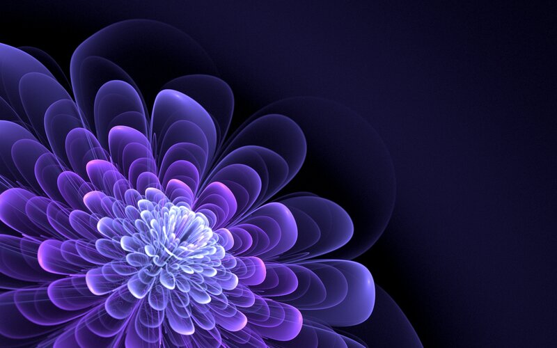 Purple Fractal Flower — Abstract, Digital Art