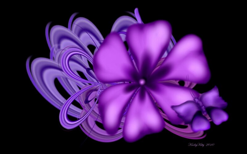 Purple fractal flower art
