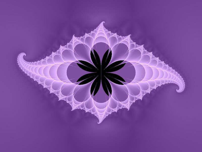 Purple Fractal Flower — Calm, Digital Art