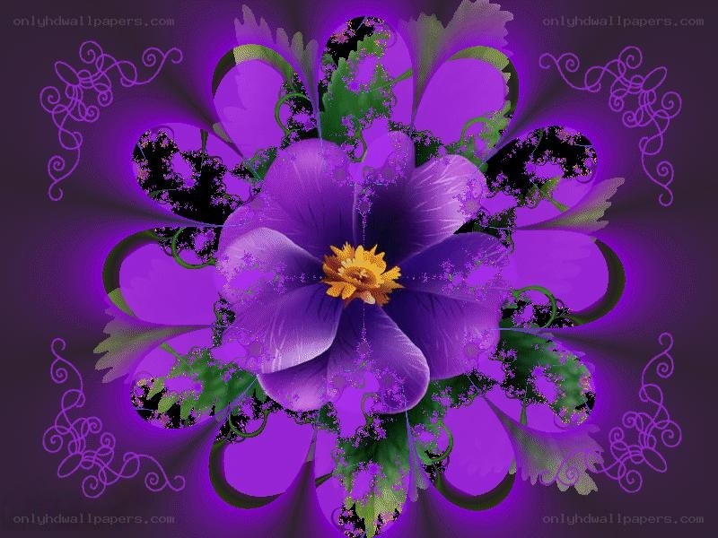 purple fractal flower design