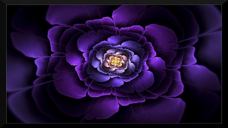 Purple Fractal Flower — Dramatic, Digital Art, Petals, Center