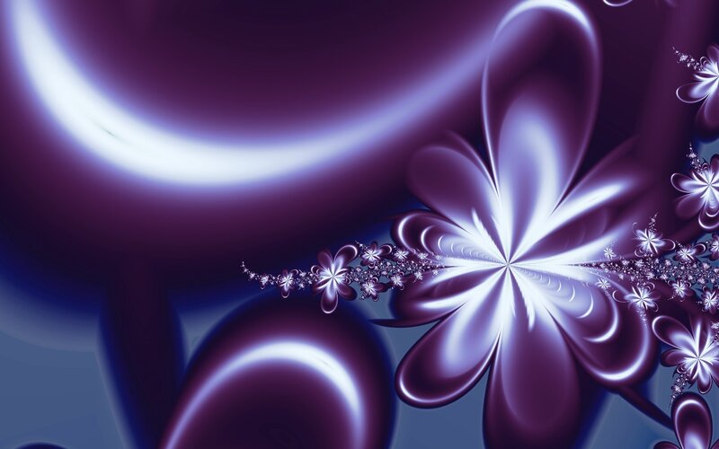 Purple Fractal Flower — Dreamy, Digital Art