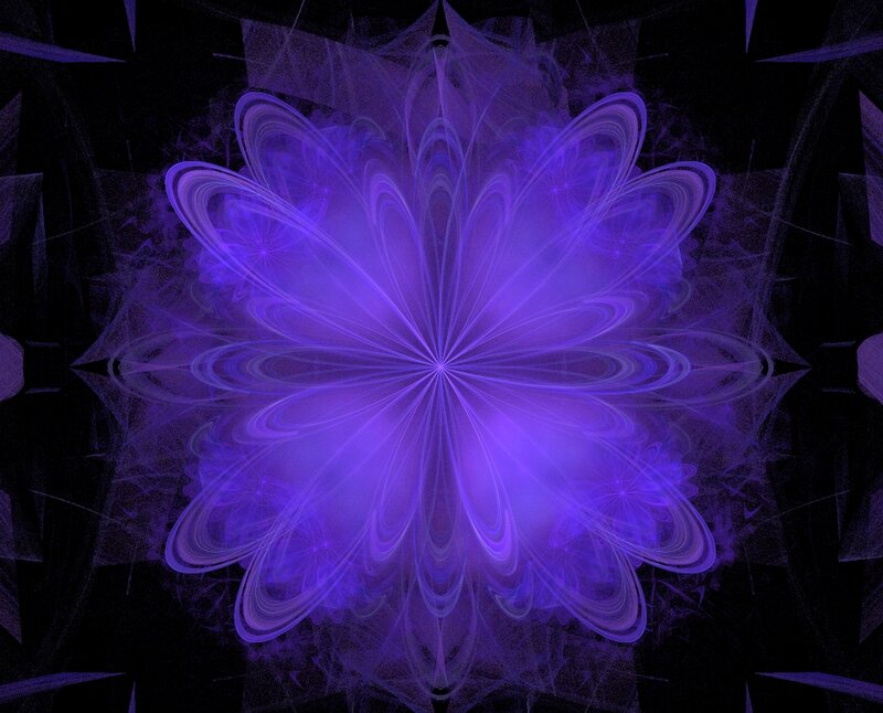 Purple Fractal Flower — Ethereal, Abstract