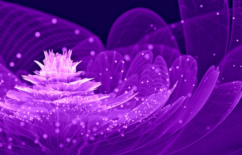 Purple Fractal Flower — Ethereal, Digital Art, Flowers