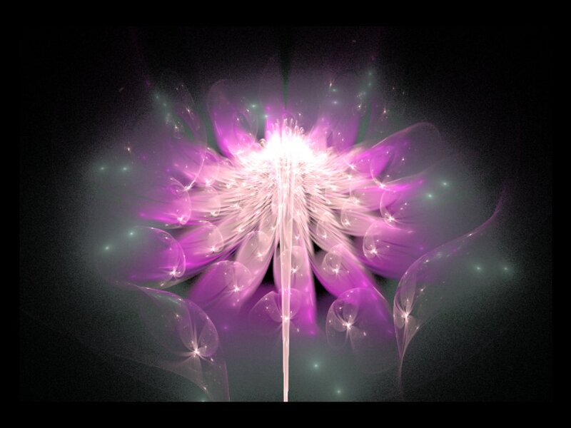 Purple Fractal Flower — Ethereal, Digital Art, Light
