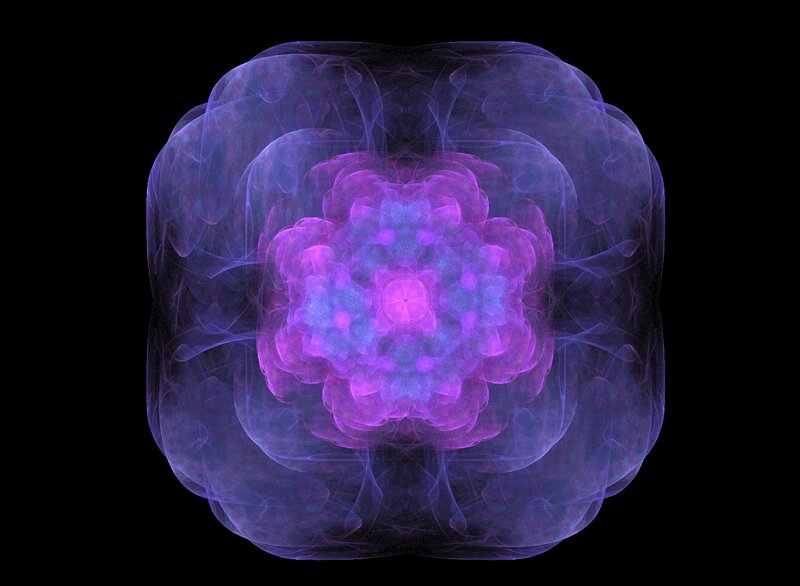 Purple Fractal Flower — Ethereal, Digital Art