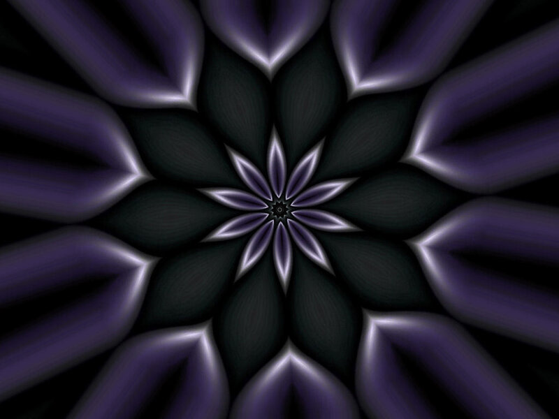 Purple Fractal Flower — Hypnotic, Abstract, Dark