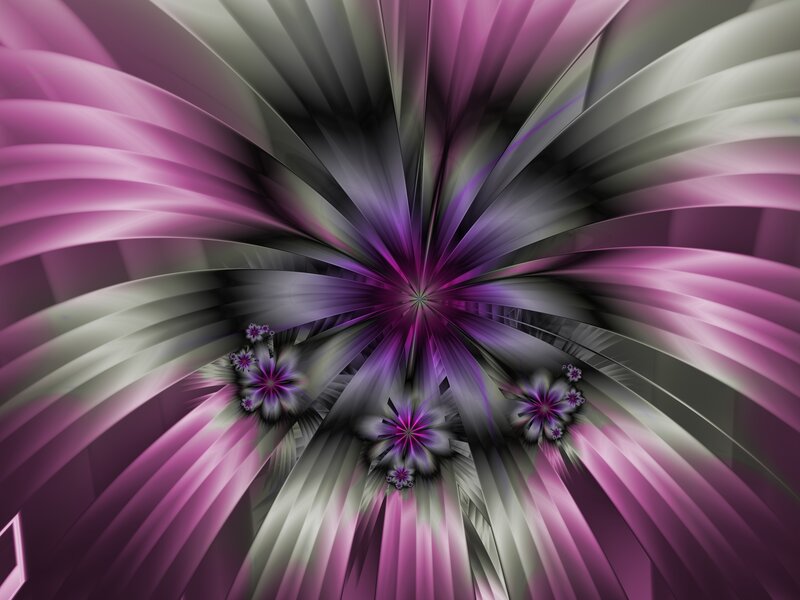 Purple Fractal Flower — Hypnotic, Abstract