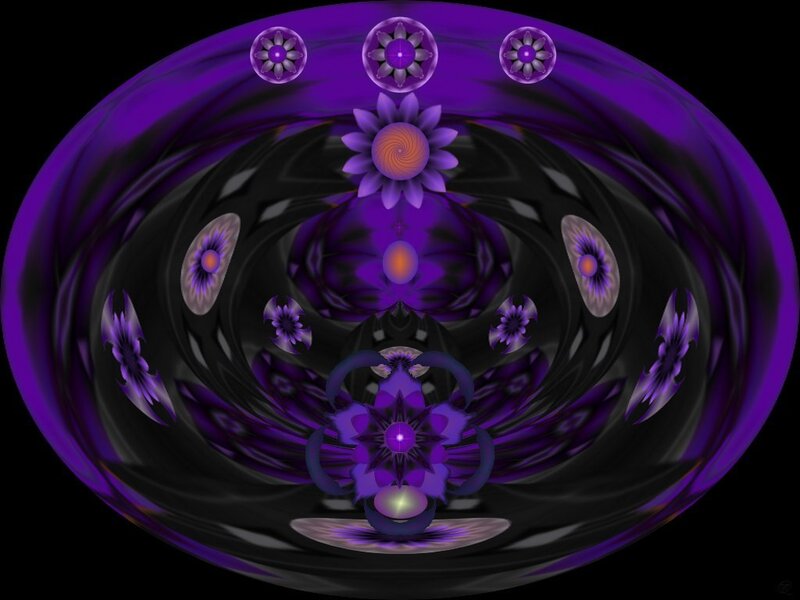 Purple fractal flower mandala