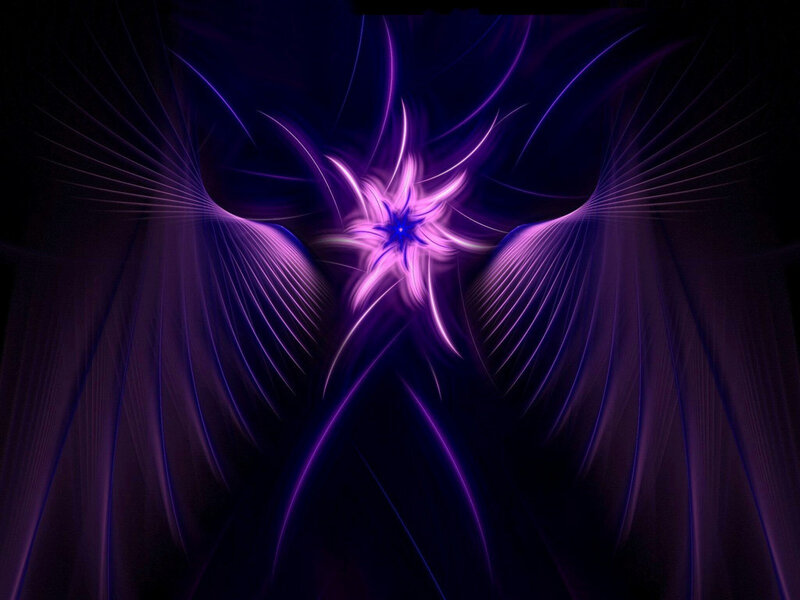 Purple Fractal Flower — Mystical, Abstract