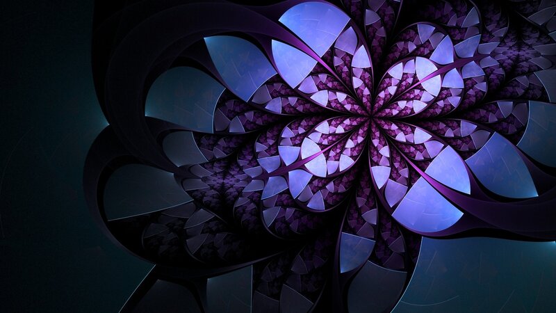Purple Fractal Flower — Mystical, Digital Art