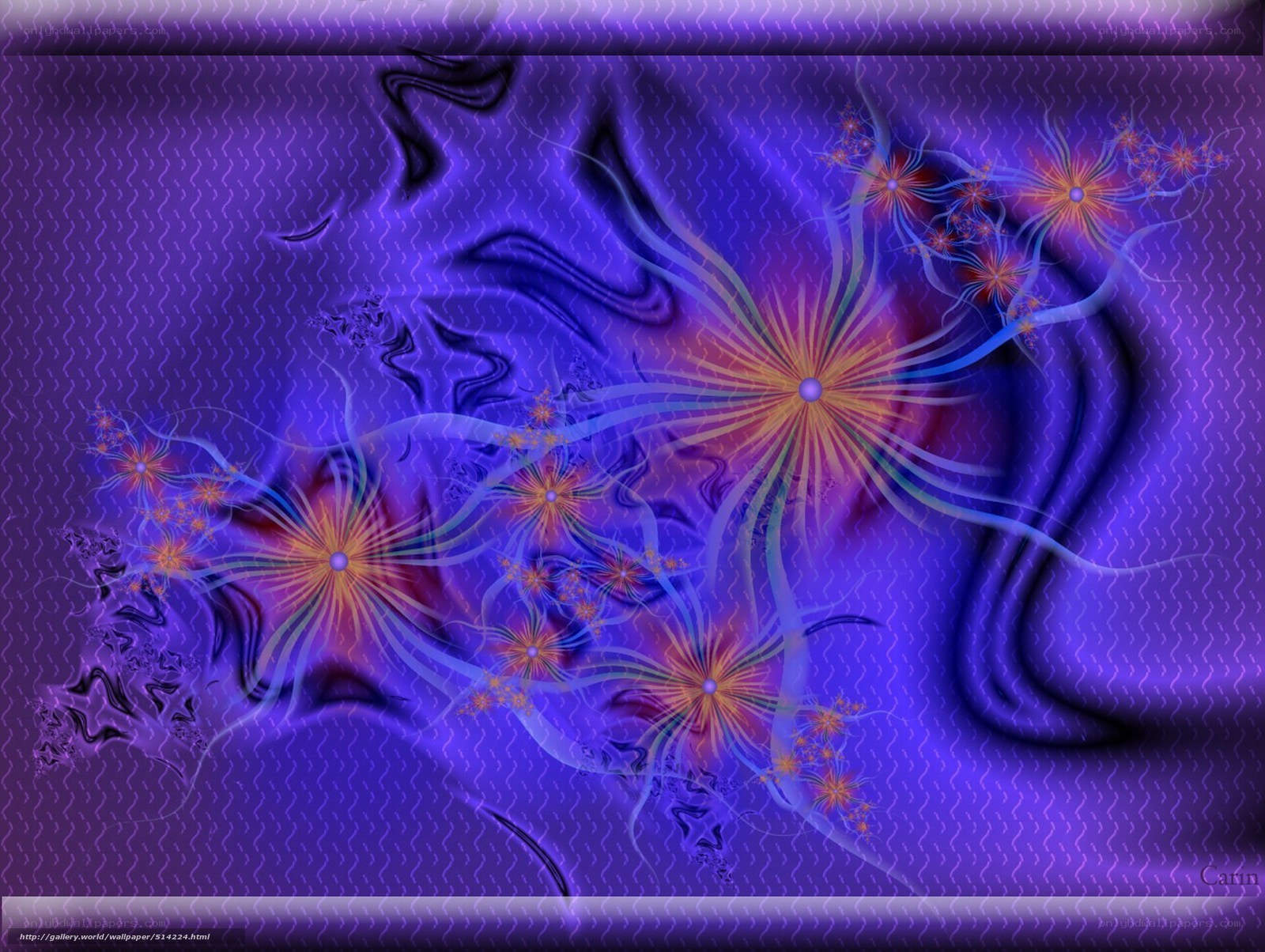 Purple fractal flower pattern
