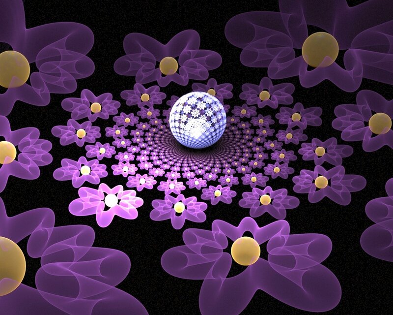 purple fractal flower tunnel