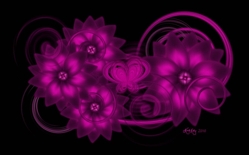 Purple Fractal Flowers — Abstract, Digital Art