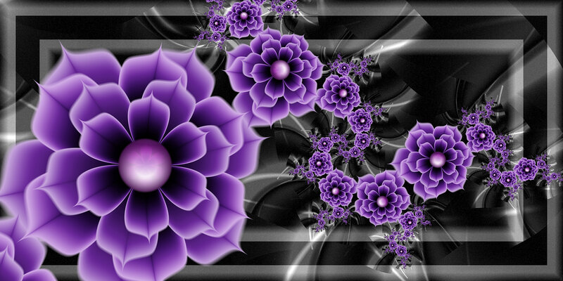 Purple Fractal Flowers — Abstract