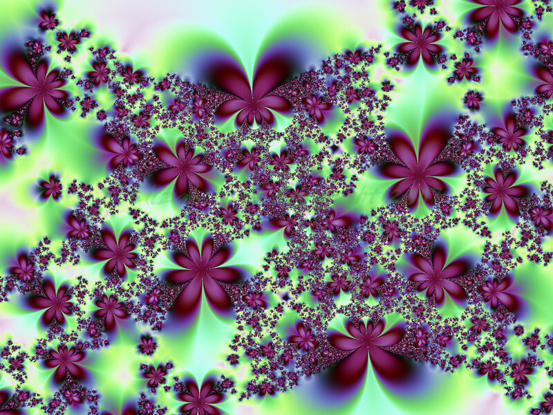 Purple Fractal Flowers — Hypnotic, Digital Art, Fractals