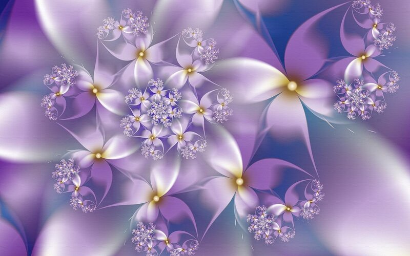 Purple Fractal Flowers — Serene