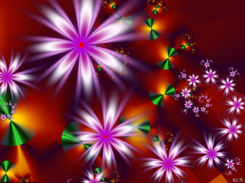 Purple Fractal Flowers — Vibrant, Digital Art