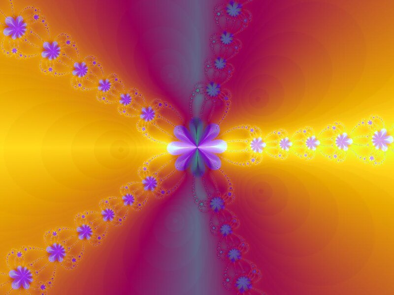 Purple Fractal Flowers — Yellow