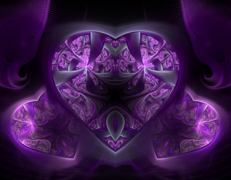 Purple Fractal Heart Design
