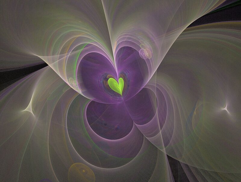 Purple Fractal Heart — Ethereal, Abstract