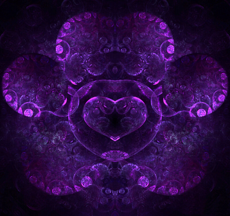 Purple Fractal Heart — Mystical