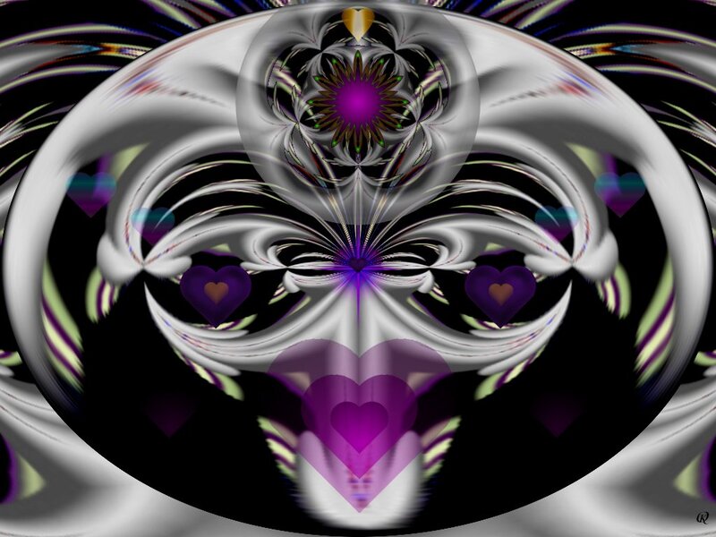 Purple Fractal Heart — Symmetrical