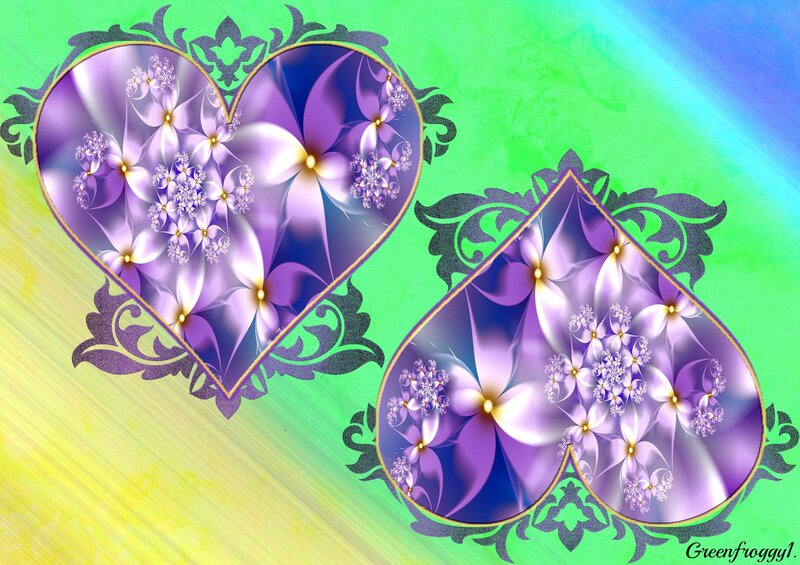 Purple Fractal Hearts